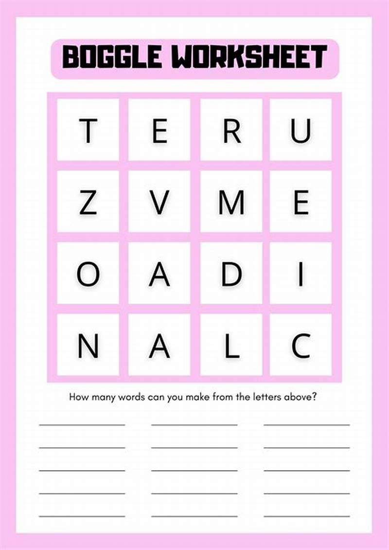 Math Boggle Printable