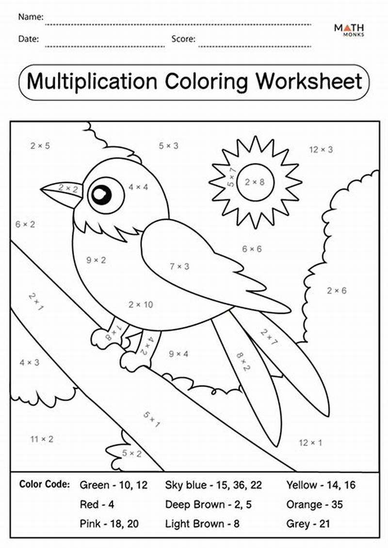 Math Coloring Sheets Multiplication