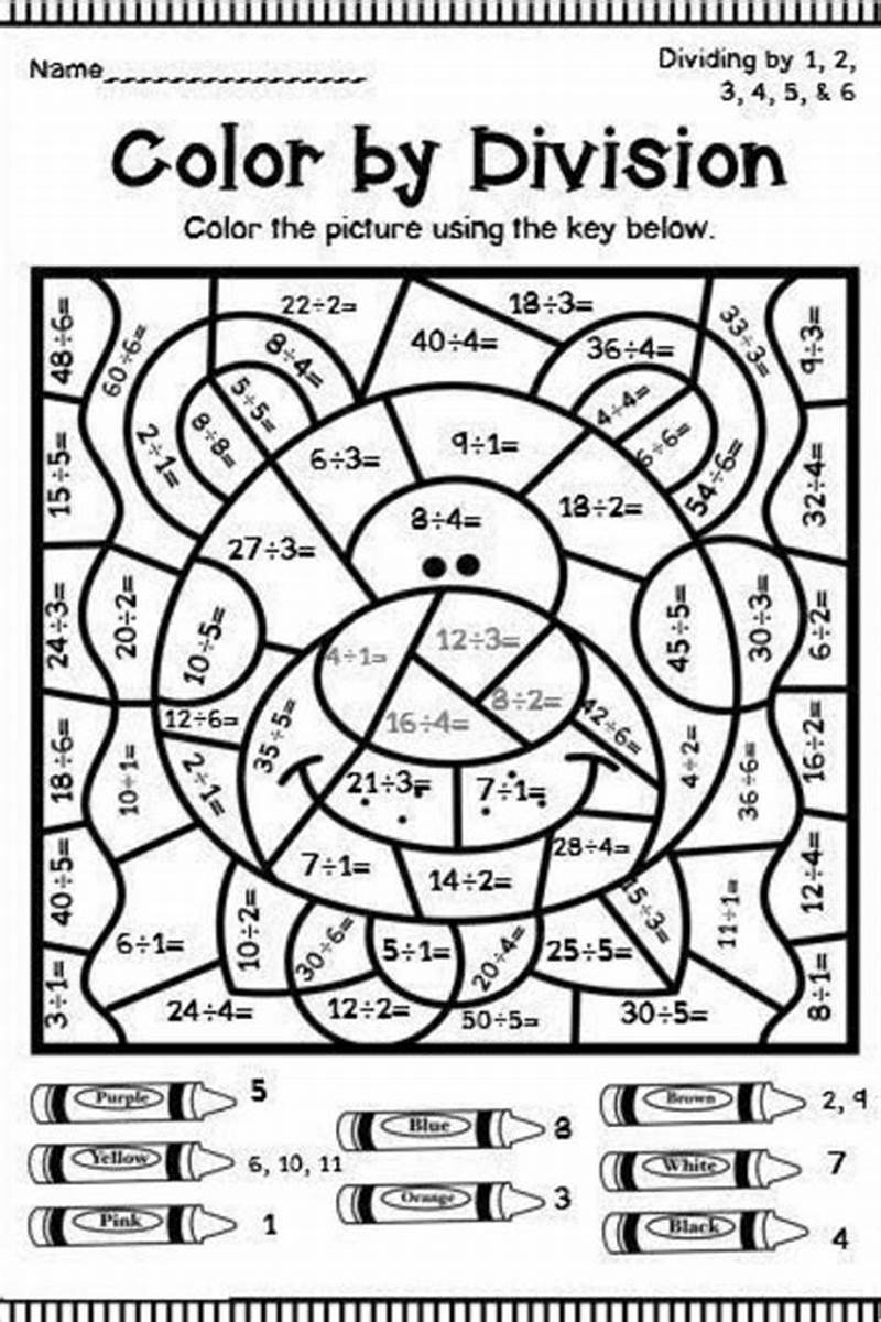 Math Division Coloring Worksheets