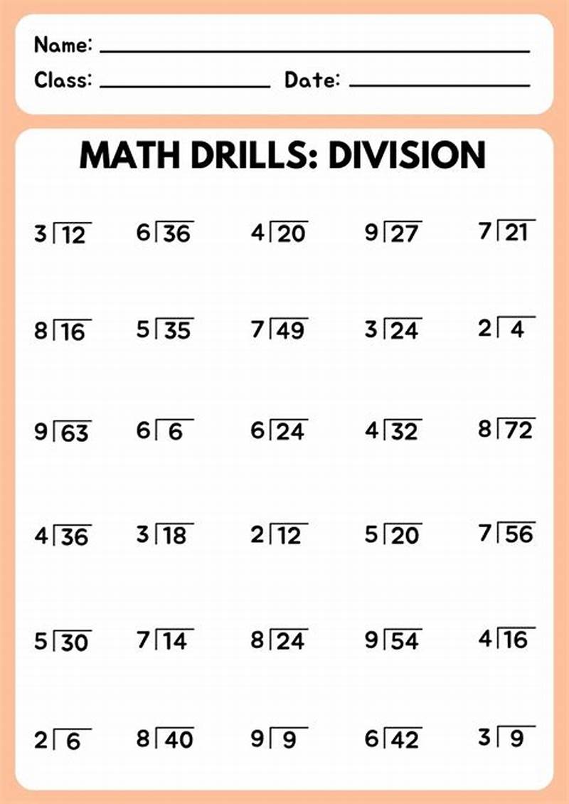 Math Division Worksheets Printable