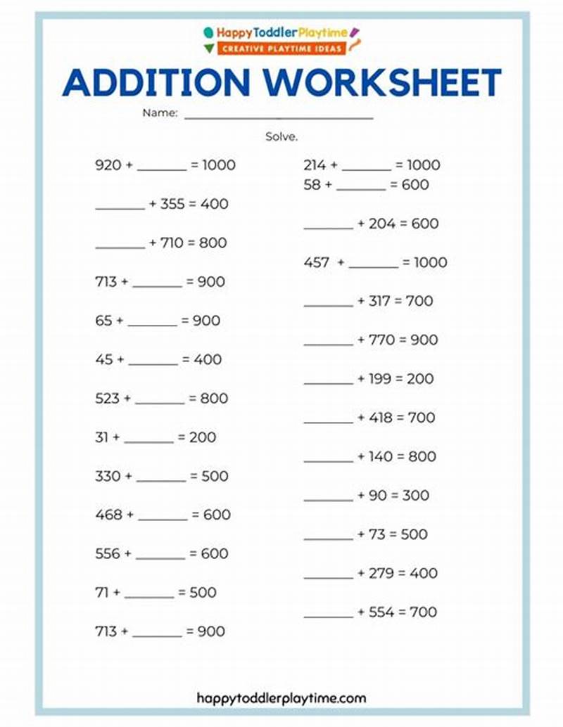 Math Exercises Printable