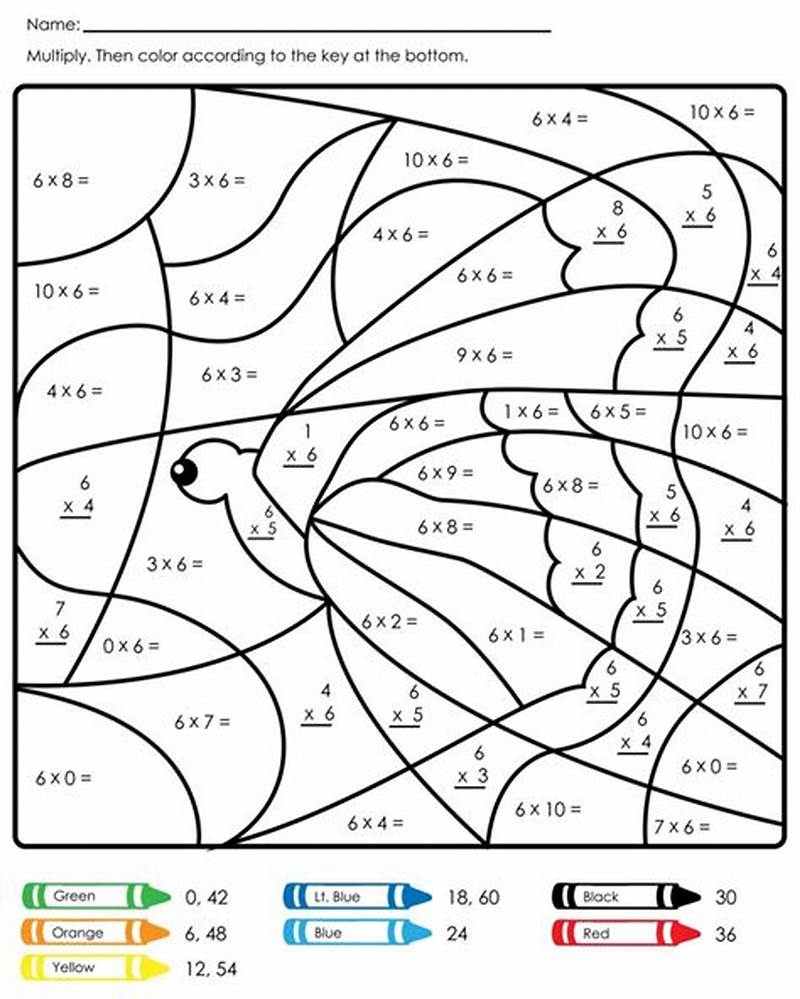 Math Multiplication Coloring Sheets