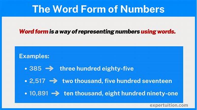 Math Word Form Examples