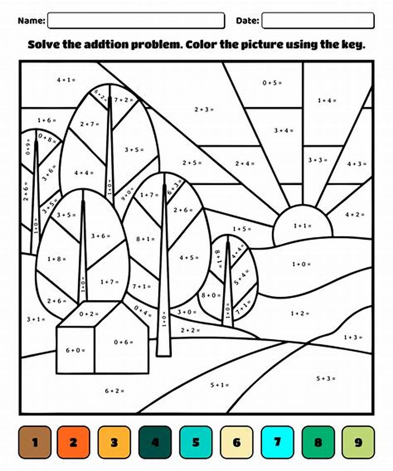 Math Worksheets Coloring Addition