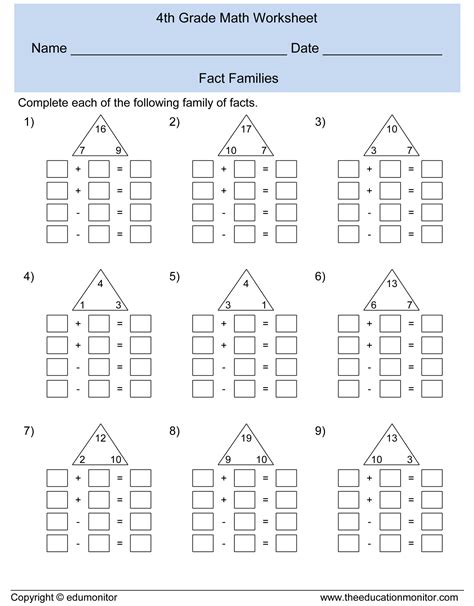 Math Worksheets For 4th Graders Printable