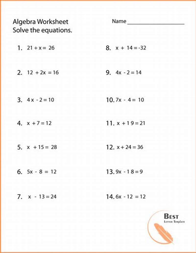 Math Worksheets Pre Algebra Free Printable