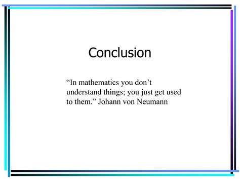 Mathematics conclusion