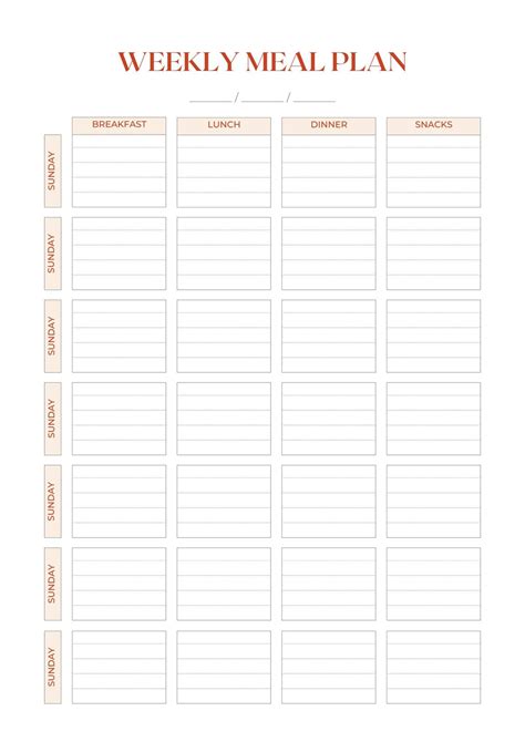Meal Prep Menu Template