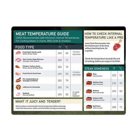 Meat Temperature Chart Magnet