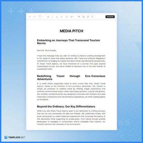 Media Pitch Template