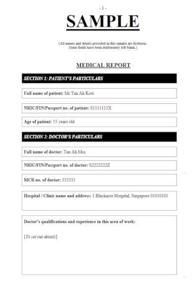 Medical Summary Report Template