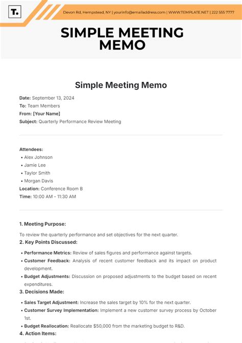 Meeting Memo Template Word