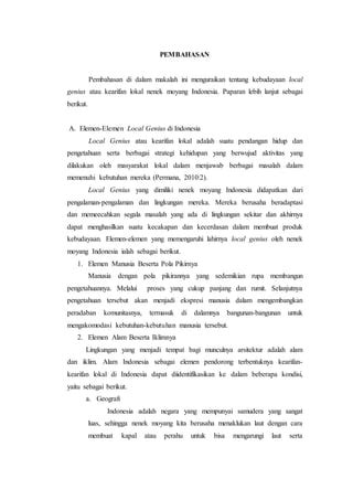 Melestarikan dan Mengembangkan Local Genius