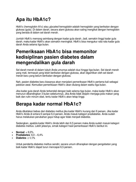 Memahami HbA1c