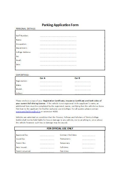 Member parking application
