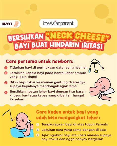 Membersihkan leher bayi