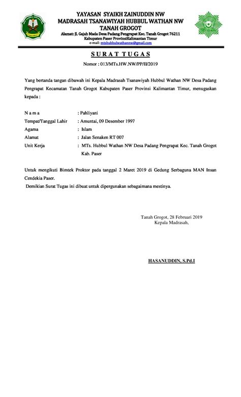 Membuat Surat Tugas Doc