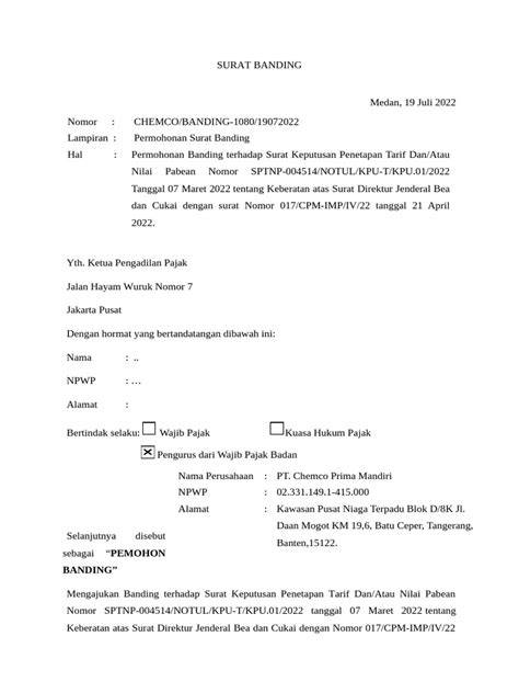 Memeriksa Surat Banding