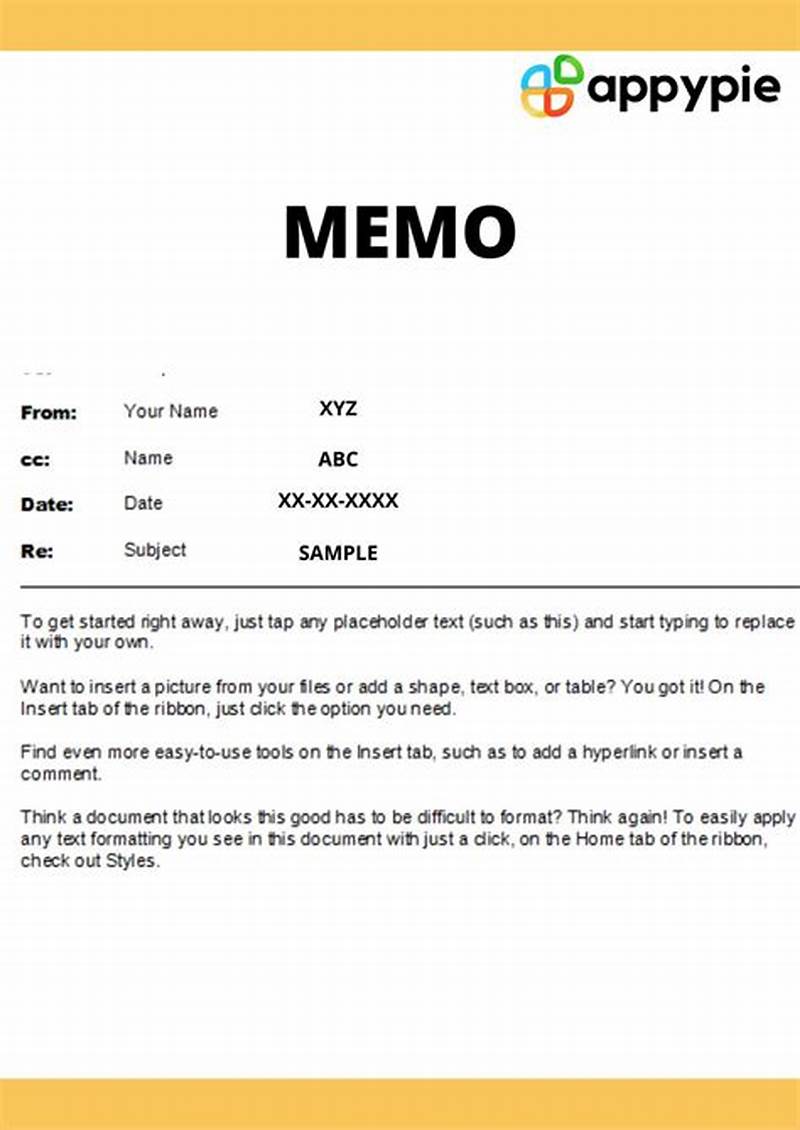 Memo Format Example Template
