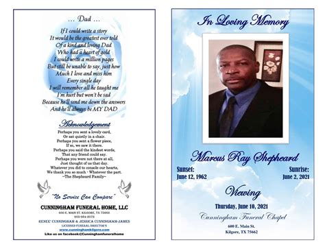 Memorial Card Template Free