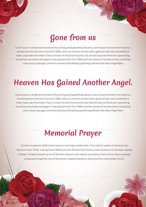 Memorial Service Templates