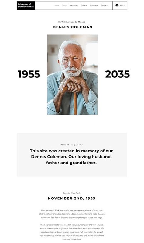 Memorial Website Templates