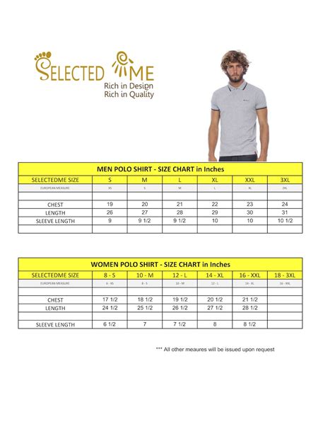 Men's Polo Measurement Chart