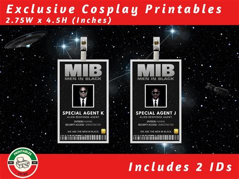 Men In Black Badge Printable