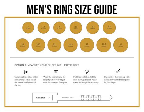 Men Ring Sizes Chart