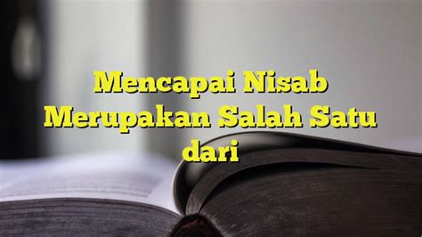 Mencapai Nisab