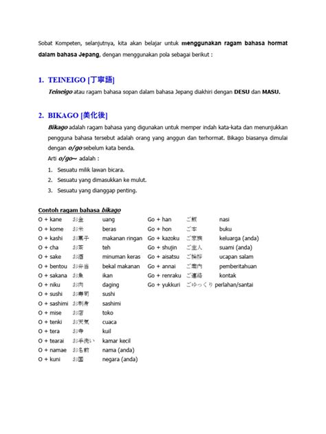 Menggunakan Bahasa Hormat