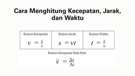 Menghitung Kecepatan dan Waktu Tempuh