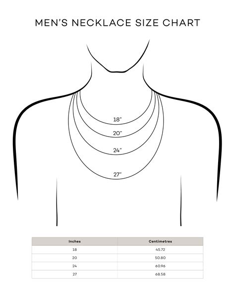 Mens Necklace Size Chart