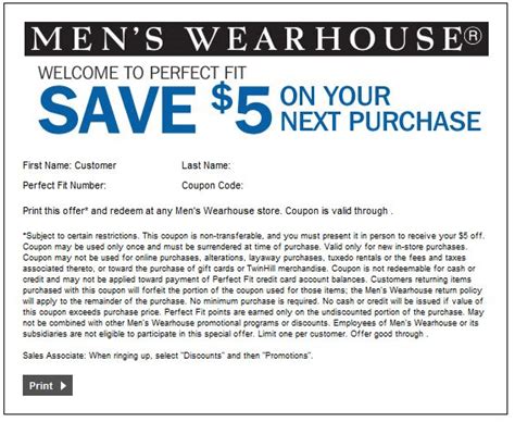 Mens Warehouse Printable Coupon