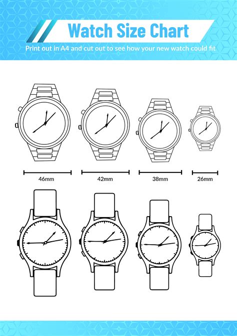 Mens Watch Face Size Chart