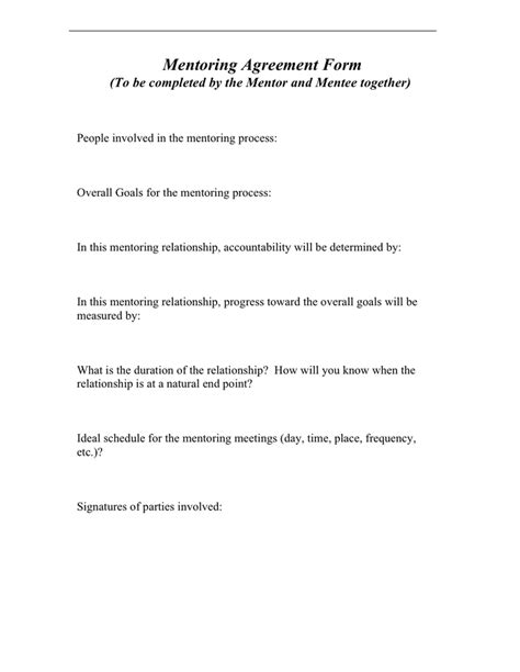 Mentoring Agreement Template