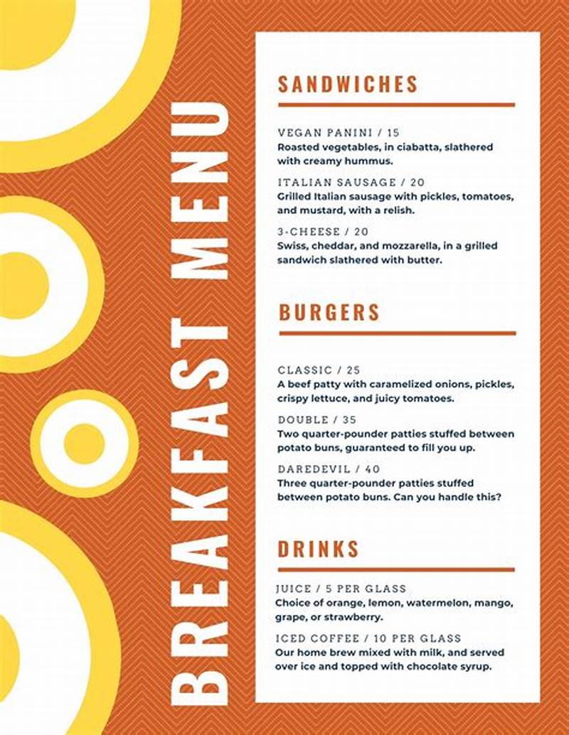 Menu Pattern For Breakfast