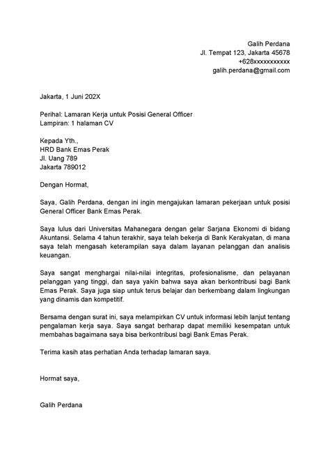 Menulis Draf Surat Lamaran
