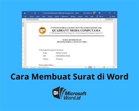 Menulis Surat di Word
