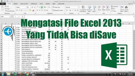Menyimpan Data Excel