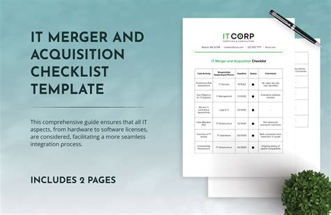 Merger And Acquisition Checklist Template