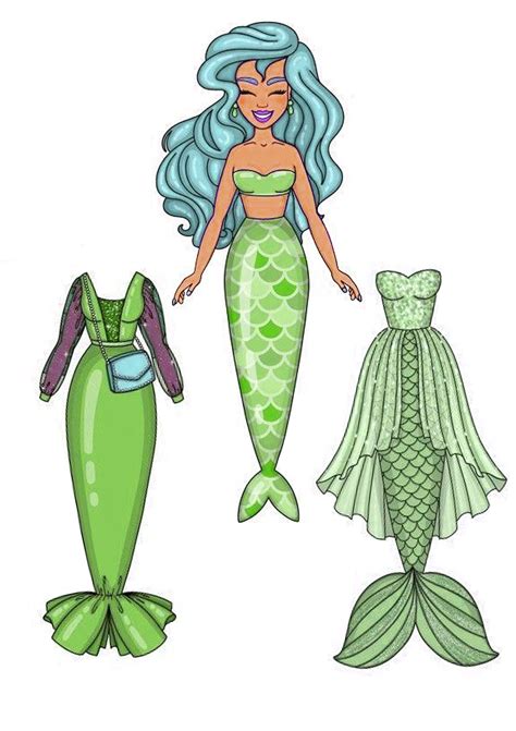 Mermaid Paper Doll Printable