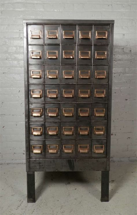 Metal Card Catalog Cabinet