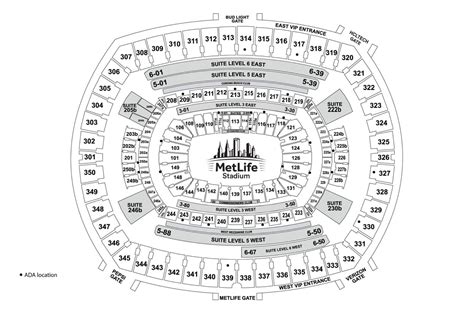 Metlife Stadium Chart