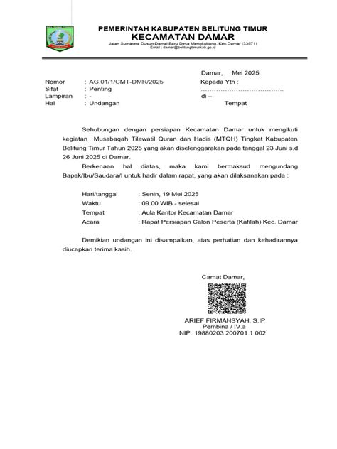 Metode Distribusi Surat Undangan MTQ