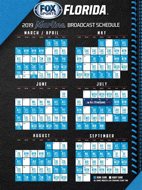 Miami Marlins Printable Schedule