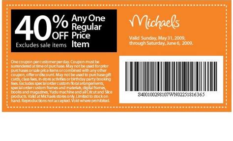 Michaels Coupons 40 Off Printable Coupon