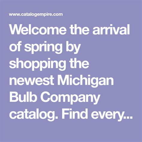 Michigan Bulb Catalog Request