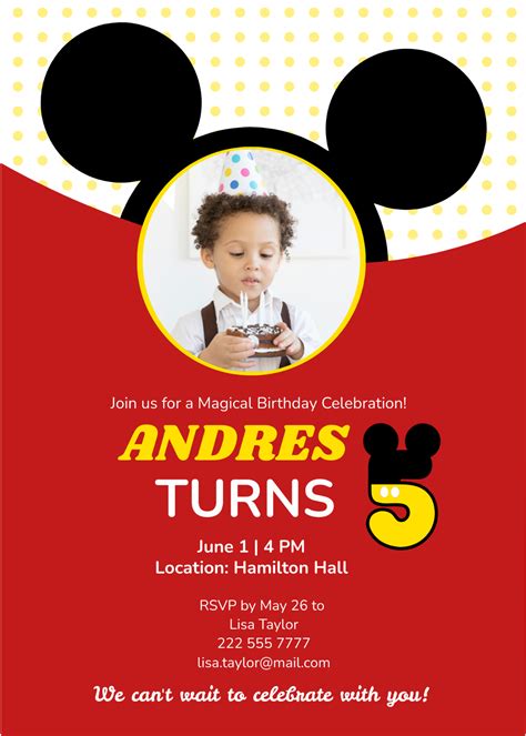 Mickey Invitation Template