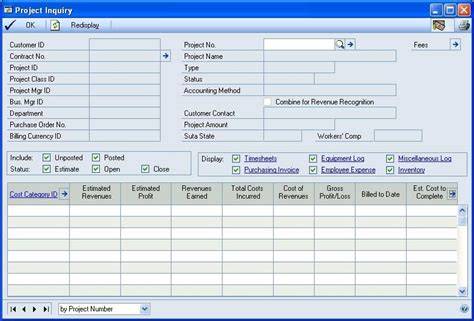 Microsoft Dynamics GP Project Accounting